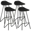 Image de vidaXL Tabourets de bar 4 pcs Noir Cuir vÃ©ritable