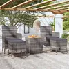 Image de Vidaxl Ensemble De Bistro De Jardin 5pcs RÃ©sine TressÃ©e Et Acacia Gris