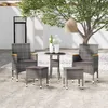 Image de Vidaxl Salon De Jardin 5 Pcs RÃ©sine TressÃ©e Gris