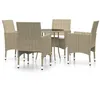 Image de Vidaxl Ensemble De Salle Ã Manger De Jardin 5 Pcs RÃ©sine TressÃ©e Beige