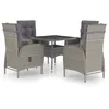 Image de Vidaxl Ensemble Â¿Â¿ D?Ner De Jardin 5 Pcs RÂ¿Â¿Sine TressÂ¿Â¿E Et Verre Gris