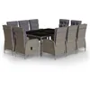 Image de Vidaxl Mobilier Ã DÃ®ner De Jardin 11 Pcs RÃ©sine TressÃ©e Gris