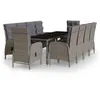 Image de Vidaxl Mobilier Ã DÃ®ner De Jardin 11 Pcs RÃ©sine TressÃ©e Gris