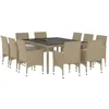 Image de Vidaxl Ensemble De Salle Ã Manger De Jardin 11pcs RÃ©sine TressÃ©e Beige