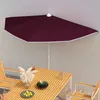 Image de Vidaxl Demi-Parasol De Jardin Avec MÃ¢t 180x90 Cm Rouge Bordeaux