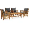 Image de Vidaxl Salon De Jardin 5 Pcs Avec Coussins Bois D'acacia Solide