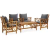 Image de Vidaxl Salon De Jardin 5 Pcs Avec Coussins Bois D'acacia Solide
