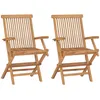 Image de Vidaxl Chaises De Jardin Pliables 2 Pcs Bois De Teck Massif