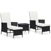Image de Vidaxl Salon De Jardin 3 Pcs Avec Coussins RÃ©sine TressÃ©e Noir