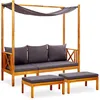 Image de Vidaxl Banc De Jardin Avec Auvent Et Repose-Pieds Bois D'acacia Solide
