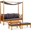 Image de Vidaxl Banc De Jardin Avec Table Et Repose-Pieds Bois D'acacia Solide