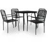 Image de Vidaxl Mobilier Ã DÃ®ner D'extÃ©rieur 5 Pcs Corde En Coton Et Acier Noir