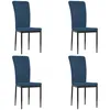 Image de vidaXL Chaises de salle Ã  manger 4 pcs Bleu Velours