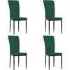 Image de vidaXL Chaises de salle Ã  manger 4 pcs Vert foncÃ© Velours