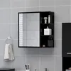 Image de Prolenta Premium - Armoire Ã  miroir de salle de bain Noir 62,5x20,5x64cm AgglomÃ©rÃ©