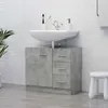 Image de Meuble Sous-Lavabo avec 3 Tiroirs Ã  Fermeture Douce Gris BÃ©ton 63x30x54 cm Bois IngÃ©nierÃ©