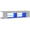 Image de vidaXL Meuble TV avec lumiÃ¨res LED Gris bÃ©ton 135x39x30 cm