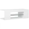 Image de vidaXL Meuble TV avec lumiÃ¨res LED Blanc 90x39x30 cm