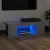 Image de vidaXL Meuble TV avec lumiÃ¨res LED gris bÃ©ton 90x39x30 cm