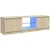 Image de vidaXL Meuble TV avec lumiÃ¨res LED chÃªne sonoma 120x30x36 cm