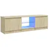 Image de Meubles TV VidaXL  Meuble TV  avec lumières LED marron 120x30x35,5 cm P31599612