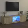 Image de vidaXL Meuble TV avec lumiÃ¨res LED chÃªne sonoma 140x40x36 cm