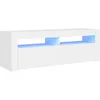 Image de vidaXL Meuble TV avec lumiÃ¨res LED Blanc 120x35x40 cm