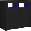 Image de Vidaxl Buffet Avec LumiÃ¨res Led Noir 80x35x75 Cm