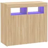 Image de Vidaxl Buffet Avec LumiÃ¨res Led ChÃªne Sonoma 80x35x75 Cm