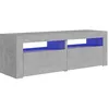 Image de vidaXL Meuble TV avec lumiÃ¨res LED Gris bÃ©ton 120x35x40 cm