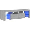 Image de vidaXL Meuble TV avec lumiÃ¨res LED Gris bÃ©ton 140x36,5x40 cm
