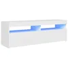 Image de vidaXL Meuble TV avec lumiÃ¨res LED Blanc 120x35x40 cm