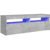 Image de vidaXL Meuble TV avec lumiÃ¨res LED Gris bÃ©ton 120x35x40 cm