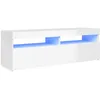 Image de vidaXL Meuble TV avec lumiÃ¨res LED Blanc brillant 120x35x40 cm