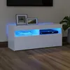 Image de vidaXL Meuble TV avec lumiÃ¨res LED blanc 90x35x40 cm