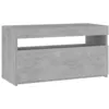 Image de Meuble TV 75x35x40 cm, gris bÃ©ton, bois contreplaquÃ©, Ã©clairage LED RVB, USB, design moderne