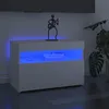Image de Meuble TV 60 x 35 x 40 cm bois contreplaquÃ© Blanc Ãclairage LED RVB USB Design moderne