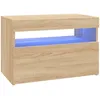 Image de vidaXL Meuble TV avec lumiÃ¨res LED ChÃªne sonoma 60x35x40 cm