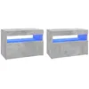 Image de vidaXL Meubles TV avec lumiÃ¨res LED 2 pcs Gris bÃ©ton 60x35x40 cm