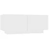 Image de Meuble TV 100x35x40 cm bois contreplaquÃ© blanc 2 compartiments de rangement Design et
