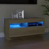 Image de vidaXL Meuble TV avec lumiÃ¨res LED chÃªne sonoma 80x35x40 cm
