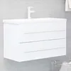 Image de Vidaxl Armoire D'Ã©vier Blanc 80x38,5x48 Cm Bois D'IngÃ©nierie
