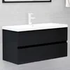 Image de vidaXL Armoire d'Ã©vier Noir 90x38,5x45 cm AgglomÃ©rÃ©