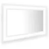 Image de vidaXL Miroir Ã  LED de salle de bain Blanc 80x8,5x37 cm AgglomÃ©rÃ©