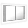Image de Vidaxl Armoire De Salle De Bain Ã Miroir Ã Led Gris BÃ©ton 80x12x45 Cm
