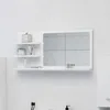 Image de Miroir de Salle de Bain avec ÃtagÃ¨res de Rangement Mural Blanc 90x10,5x45 cm Bois ComposÃ©
