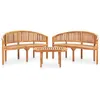 Image de Vidaxl Salon De Jardin 3 Pcs En Forme De Banane Bois De Teck Solide