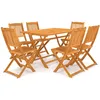 Image de Vidaxl Mobilier Ã DÃ®ner De Jardin Pliable 7 Pcs Bois D'acacia Solide