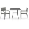 Image de Vidaxl Jeu Ã DÃ®ner De Jardin 3 Pcs RÃ©sine TressÃ©e Anthracite Et Gris