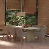 Image de Vidaxl Ensemble Ã DÃ®ner De Jardin 9 Pcs RÃ©sine TressÃ©e Marron